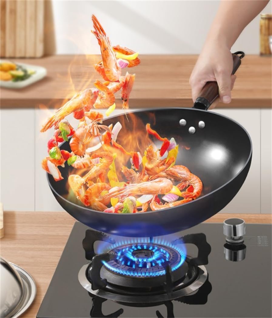 フライパン 手作り鋳鉄中華鍋 ノンスティックフライパン 中華鍋